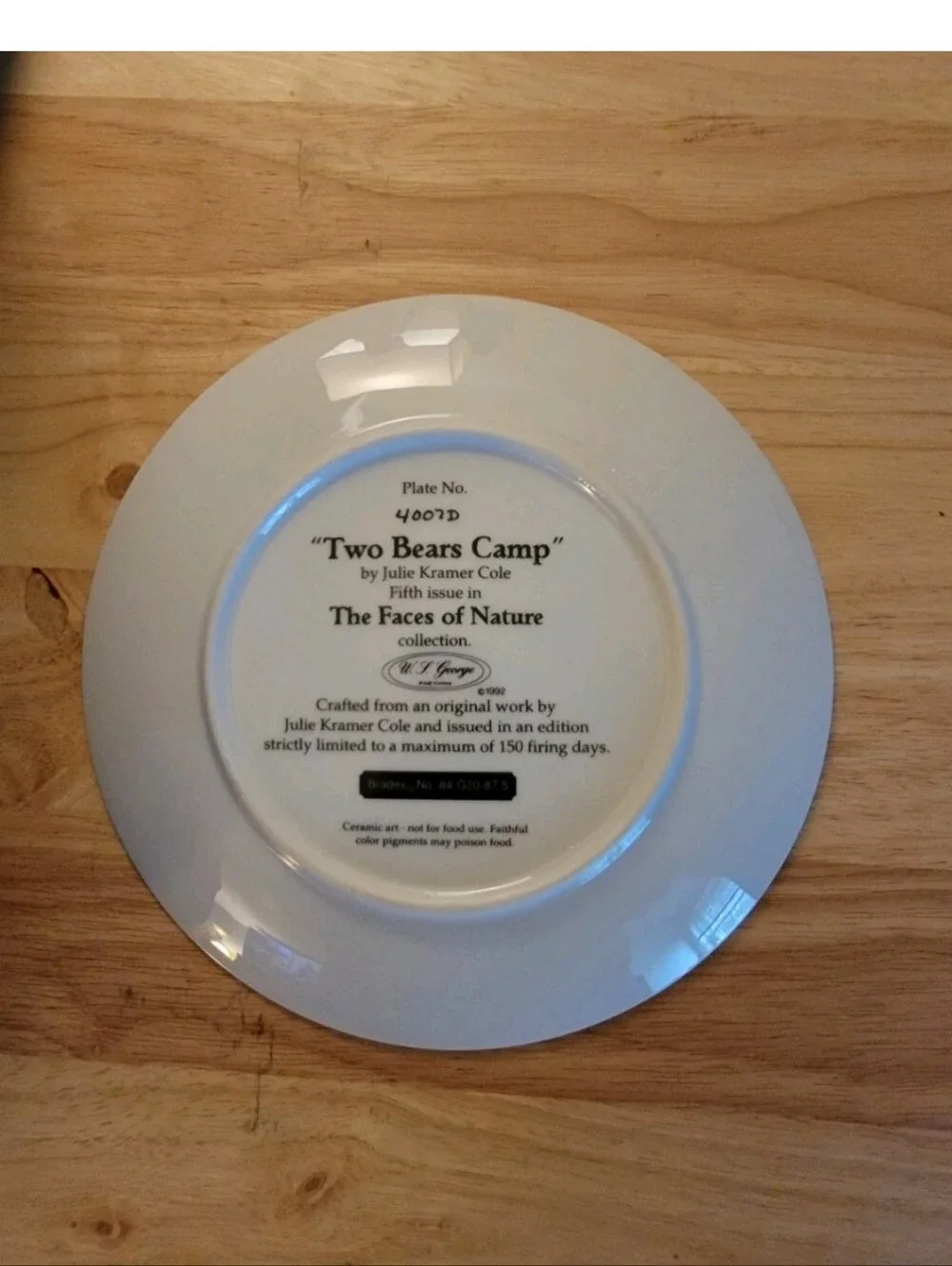 W. L. George Decorative Plate 